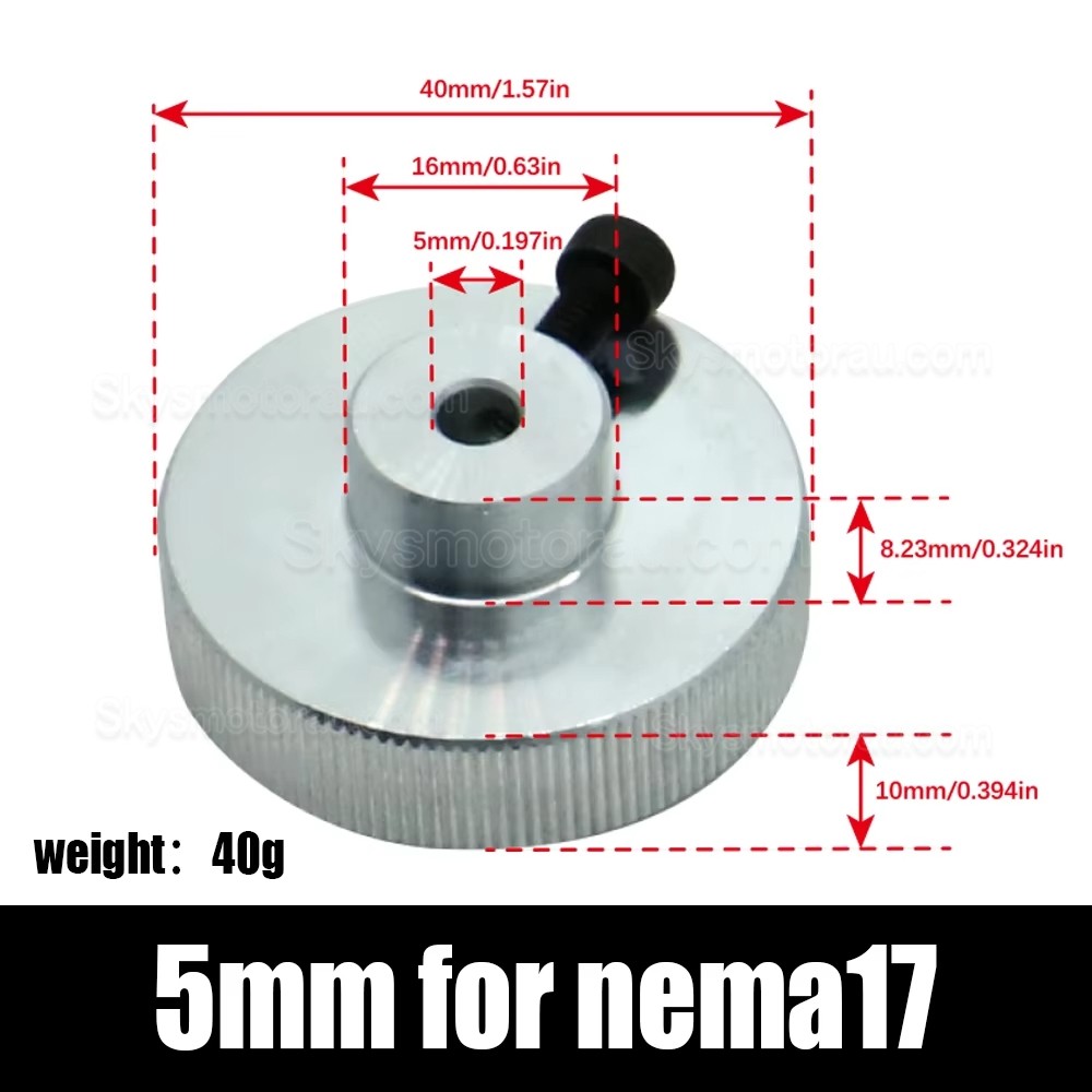 Aluminum Alloy Stepper Motor Handwheel 5mm/ 6.35mm/8mm/14mm for Nema 17 / 23 / 34 Stepper Motor